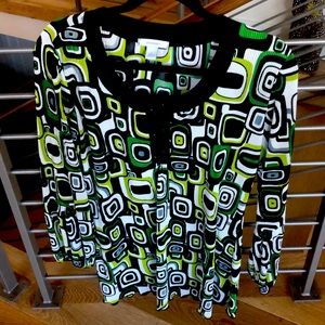 Dressbarn vintage large tunic. In great shape!  Black, greens, white & gray.